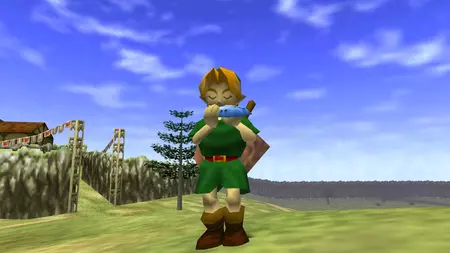 Link jouant de l'ocarina dans Ocarina of Time