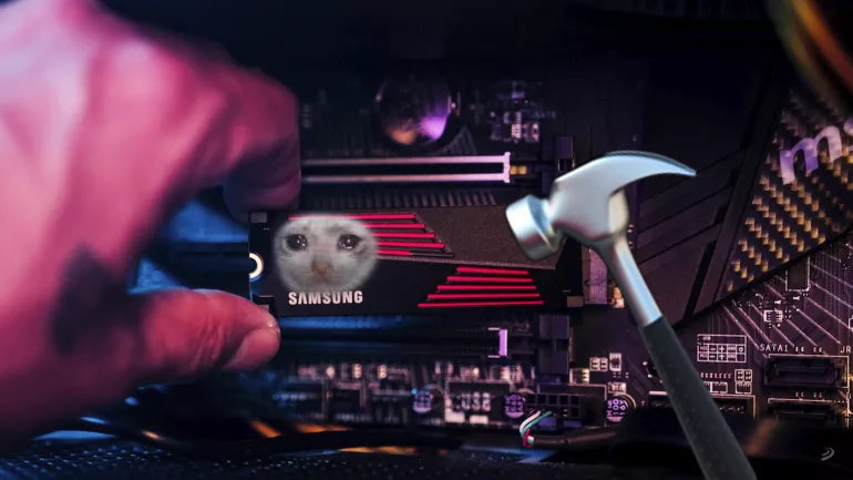 Vous demandez de l'aide au support technique de Samsung et on vous dit de frapper votre SSD avec un marteau.