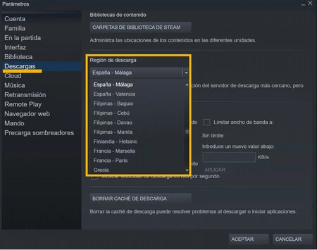 Région de téléchargement Steam