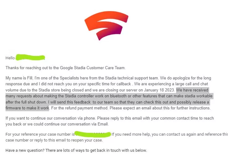 Réponse de Google à un utilisateur (via Reddit).